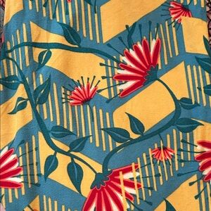 LuLaRoe Yellow and Red Autumn Floral Leggings